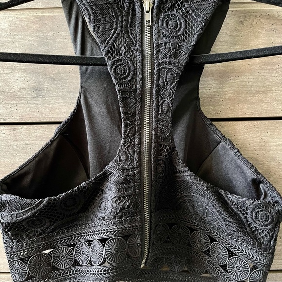 Woven black crop top SZ M - Picture 5 of 8